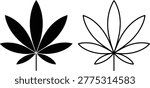 Cannabis leaf vector illustration comparison