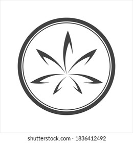 plantilla de diseño de ilustración de vector hoja de cannabis
