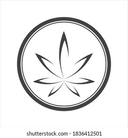 plantilla de diseño de ilustración de vector hoja de cannabis