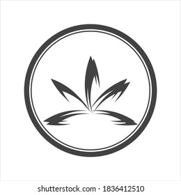 plantilla de diseño de ilustración de vector hoja de cannabis