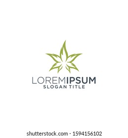 cannabis leaf vector illustration of a logo design