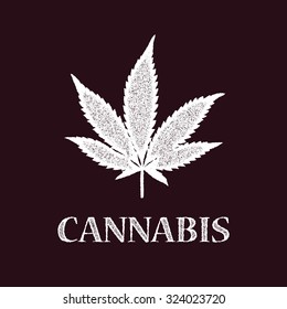 hoja de cannabis. ilustración vectorial. (un camino compuesto)