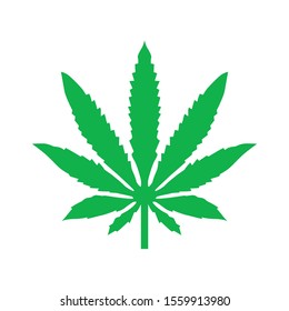 cannabis leaf, vector illustration, white background
