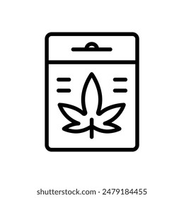 Cannabis leaf vector line icon. Marijuana logo symbol vector icon for website design, mobile app, ui. Simple sign isolated on white background.