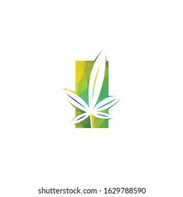 Cannabis leaf vector logo design. Marijuana leaf logo design template vector illustration.