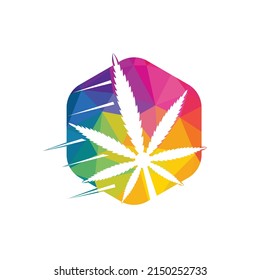 Diseño del logo vectorial de hoja de cannabis. Ilustración vectorial del diseño del logotipo de la hoja de marihuana.