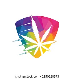 Cannabis-Blatt-Vektorlogo-Design. Marijuana Blatt Logo Design Vorlage Vektorgrafik.