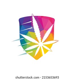 Cannabis leaf vector logo design. Marijuana leaf logo design template vector illustration.