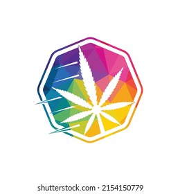 Diseño del logo vectorial de hoja de cannabis. Ilustración vectorial del diseño del logotipo de la hoja de marihuana.