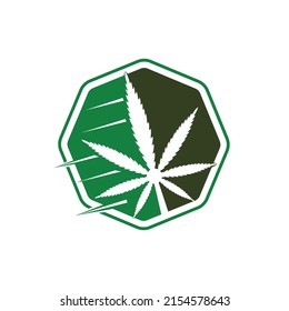 Diseño del logo vectorial de hoja de cannabis. Ilustración vectorial del diseño del logotipo de la hoja de marihuana.