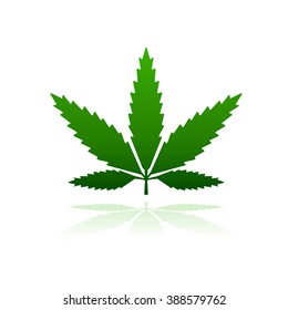 cannabis leaf vector symbol over white background