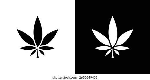 Cannabis leafs icon Isolated flat vector in outline