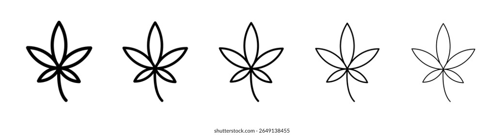 Icono de hojas de cannabis ilustración simple logotipo arte