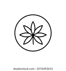 Cannabis leafs icon vector outline logo sign