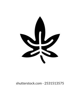 Cannabisblätter Symbol Webdesign in Vektor