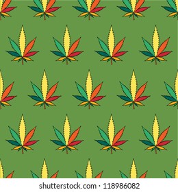 Cannabis leafs  - seamless pattern