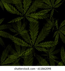 Cannabis leafs - seamless pattern can be used for your design