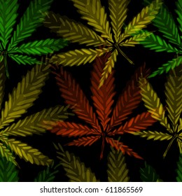 Cannabis leafs - seamless pattern can be used for your design