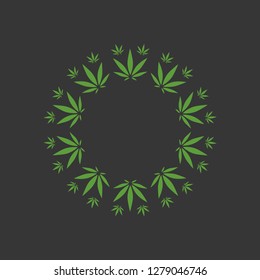 Cannabis Leave Frame. Vector.