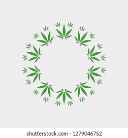 Cannabis Leave Frame. Vector.