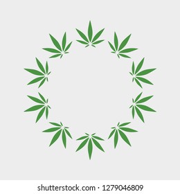 Cannabis Leave Frame. Vector.