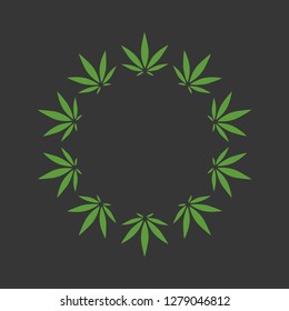 Cannabis Leave Frame. Vector.