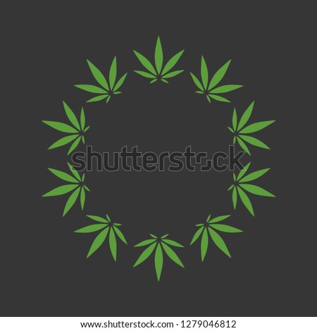 Cannabis Leave Frame. Vector.