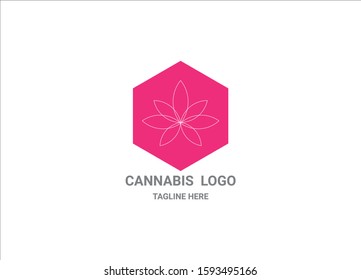 Cannabis leave logo design and template
