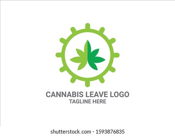 Cannabis leave Logo Design template. cannabis or marijuana leaf sign symbol.