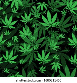 Cannabis Background Vector Pattern Stock Vector (Royalty Free) 1200892036