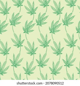 Patrón de hojas de cannabis, hojas de marihuana verde, ilustración vectorial.