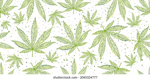 Cannabis Leaves. Seamless Pattern for your design