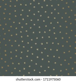 Cannabis leaves seamless vector pattern background. Ditsy gold foil style brown hemp foliage backdrop. Luxury botanical marijuana design. Tiny motif all over print for wellness, health concept