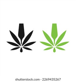 hojas de cannabis con vector de vino