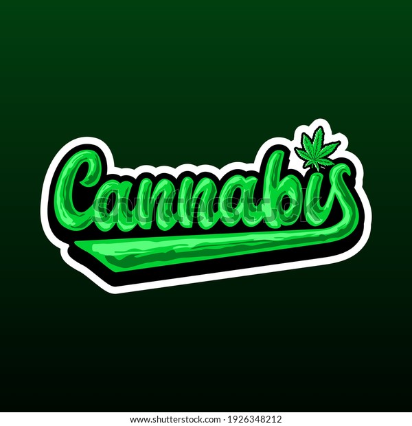 Cannabis Lettering Design Typography Cannabis Font Stock Vector ...