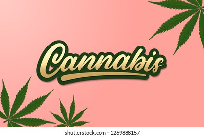 Cannabis Lettering Templateinscription Cannabis Cannabis Leaves Stock ...