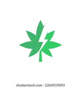 cannabis lightning logo, cbd logo marijuana logo