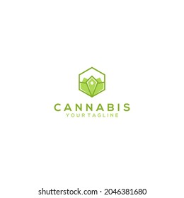Cannabis line art logo design inspiration