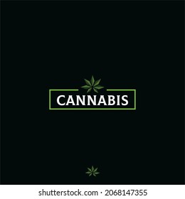 cannabis line art logo and design