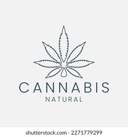 diseño de ilustraciones vectoriales del logotipo de la línea de cannabis. diseño de iconos de marihuana