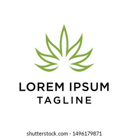 cannabis line logo design vector
