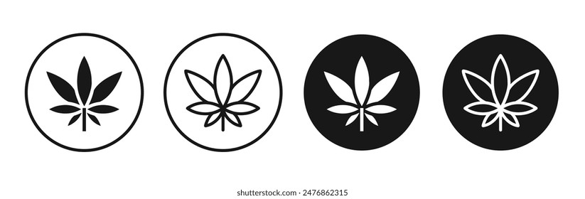 Cannabis line vector icon set.