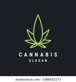 cannabis line vector logo graphic modern icon