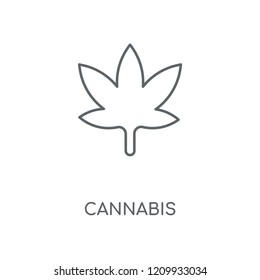 Cannabis linear icon. Cannabis concept stroke symbol design. Thin graphic elements vector illustration, outline pattern on a white background, eps 10.