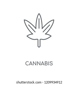 Cannabis linear icon. Cannabis concept stroke symbol design. Thin graphic elements vector illustration, outline pattern on a white background, eps 10.