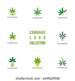 Cannabis Logo Collection Vector Image Stock
