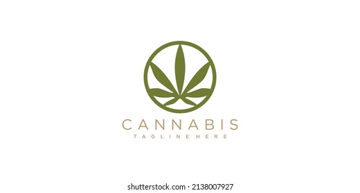 Cannabis-Logo mit kreativem Konzept Premium Vector