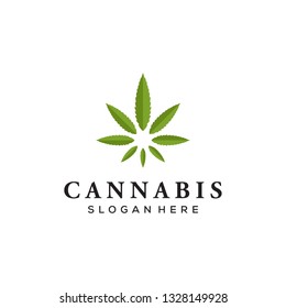 Geometric Cannabis Leaf Logo Design Template Stock Vector (Royalty Free ...