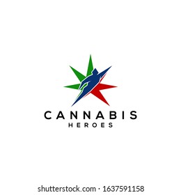 cannabis logo design creative vector