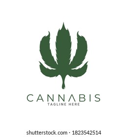 Diseño del logo de cannabis. Diseño vectorial plano aislado en el fondo. Usable para el logotipo médico y agrícola.